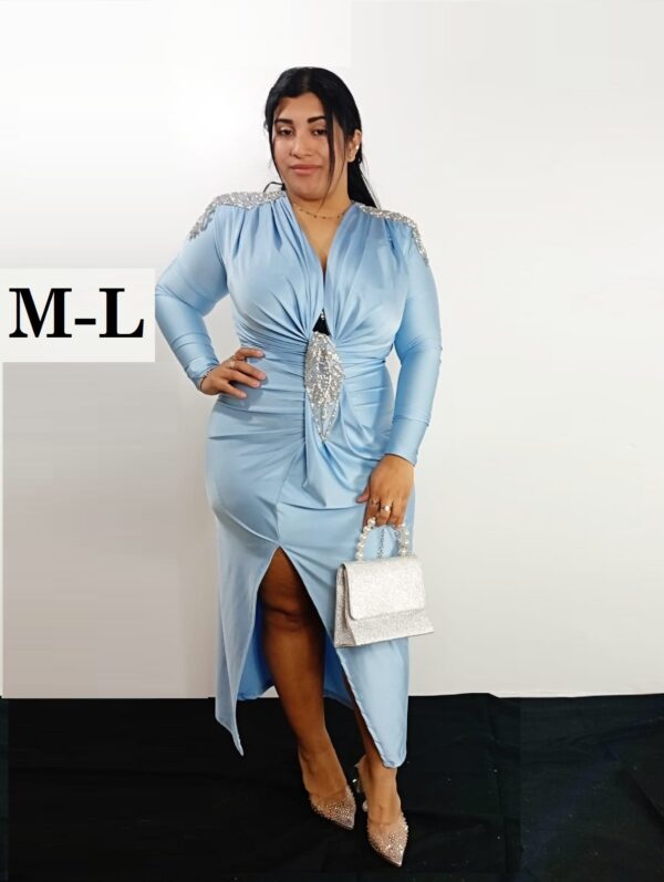 VESTIDO CELESTE PEREDÍA TALLA M-L