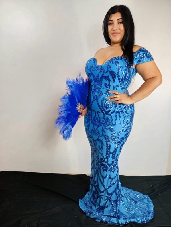 VESTIDO AZUL Y CELESTE